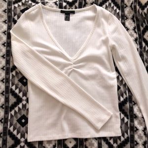 Tight v-neck white shirt